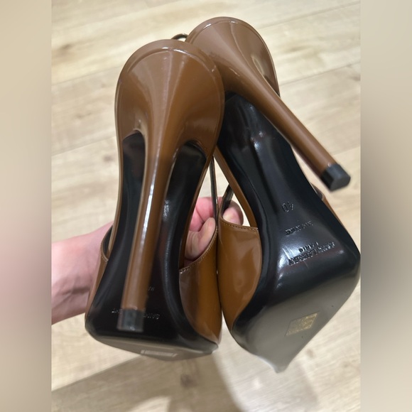Saint Laurent Elegant Brown Slingback Heels super pointed toe. Size 40 NEW - Picture 10 of 16